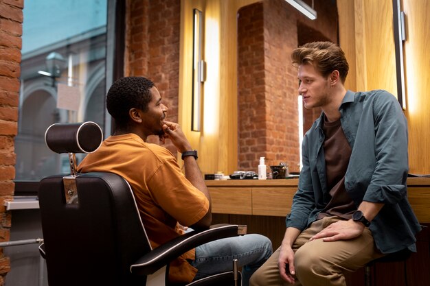 Hairdresser grooming their client