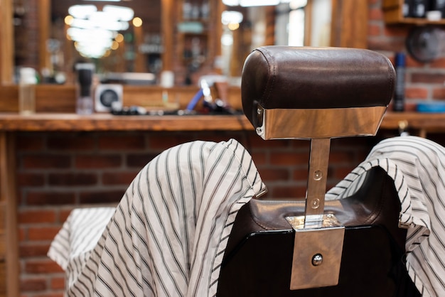 Hairdressing chair in vintage barber shop