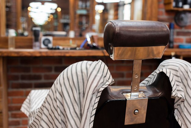 Hairdressing chair in vintage barber shop