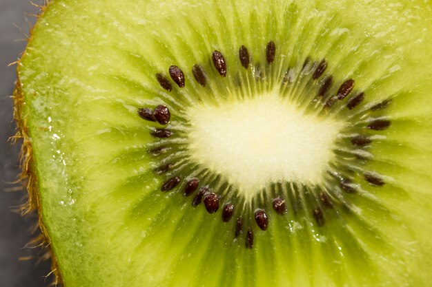 Half of kiwi fruit close-up