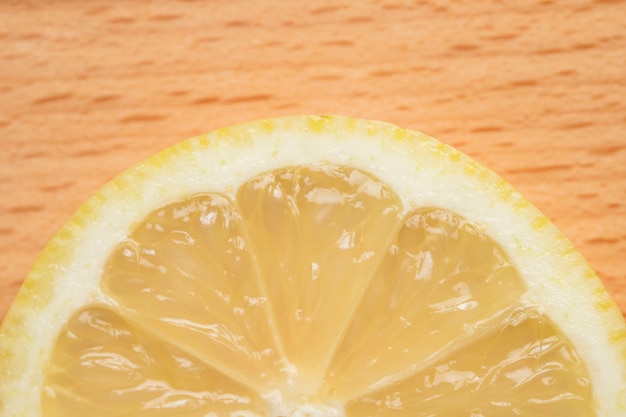 Half of lemon slice close-up