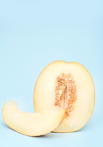 Free photo half yellow melon