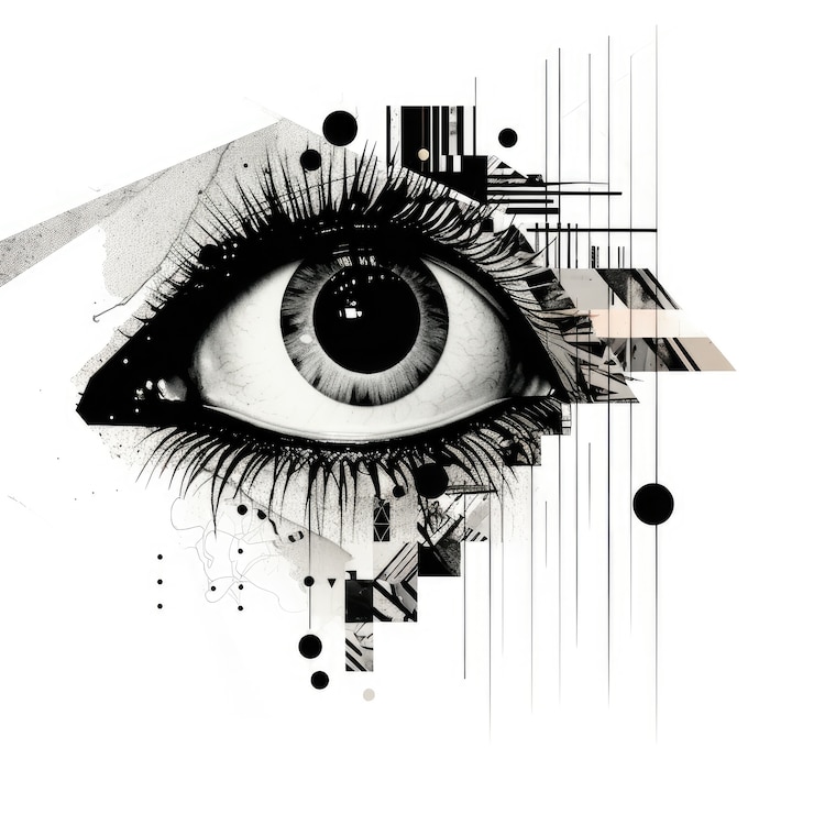 Free Photo halftone monochrome collage