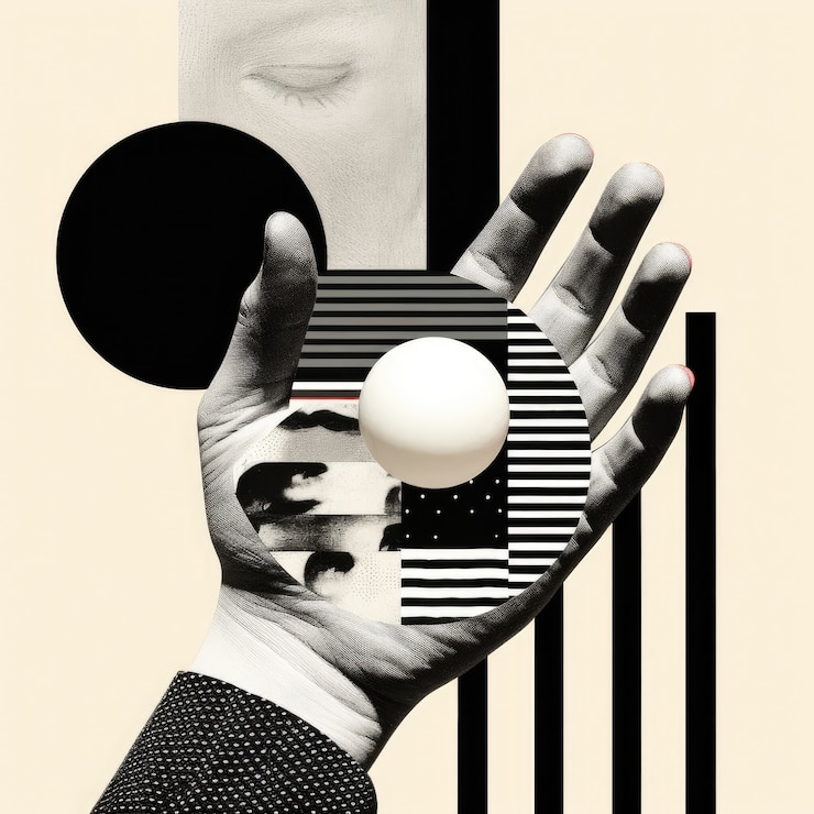 Free Photo halftone monochrome collage
