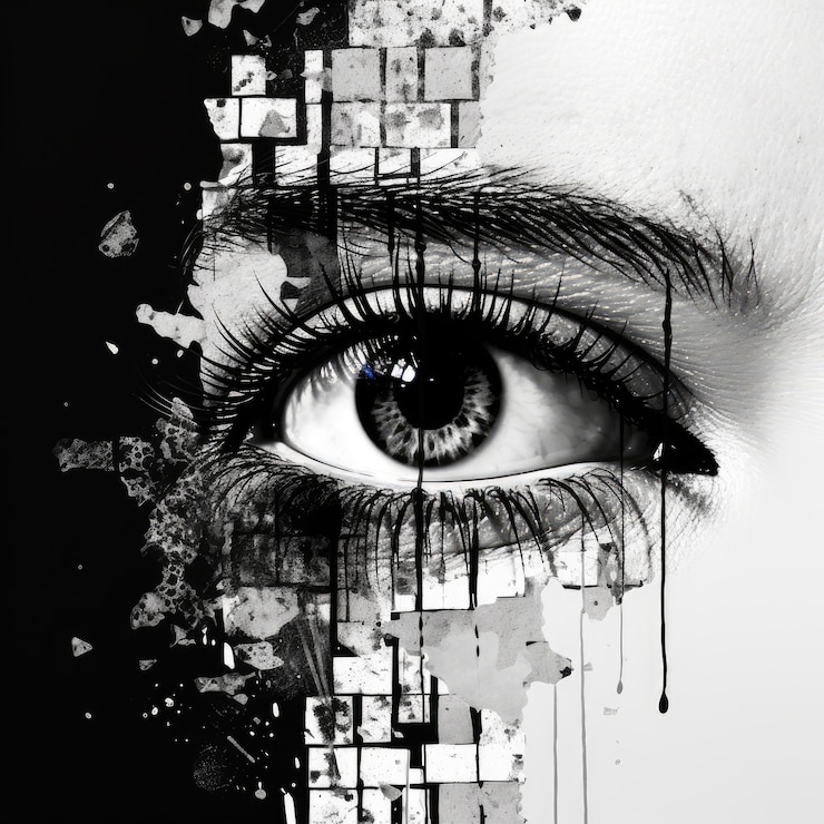 Free Photo halftone monochrome collage