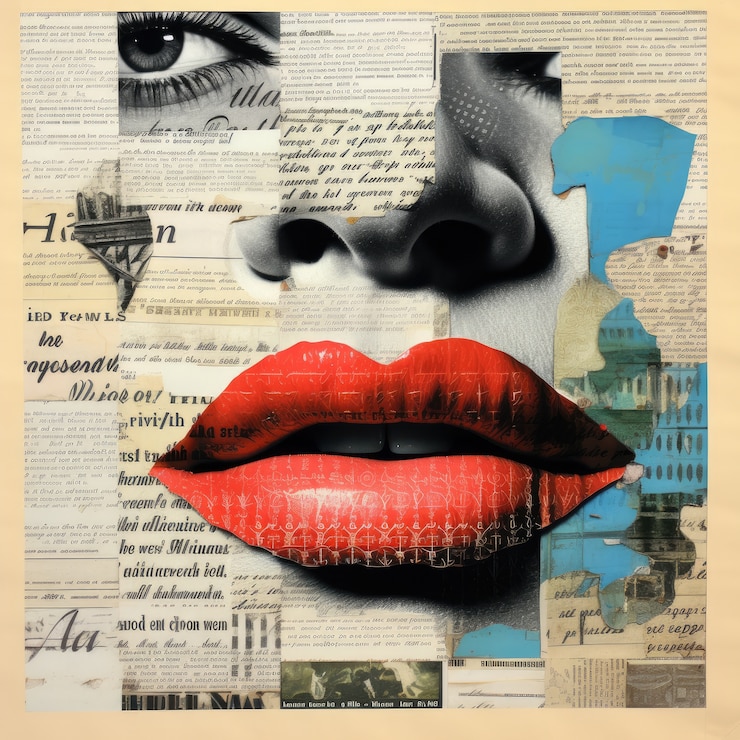 Free Photo halftone monochrome collage
