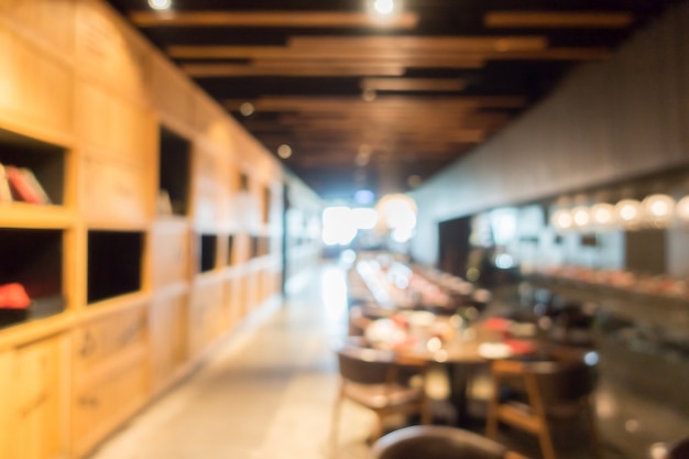 Free photo hall with restaurant tables unfocused