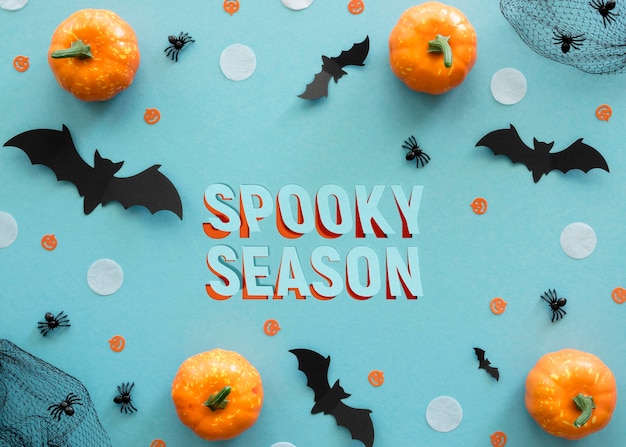 Halloween banner with little pumpkins