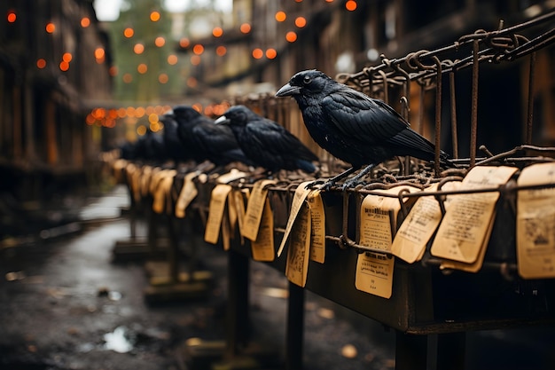halloween black crow background