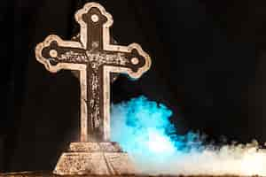 Free photo halloween celebration with scary cross