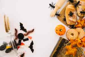 Free photo halloween composition with bread