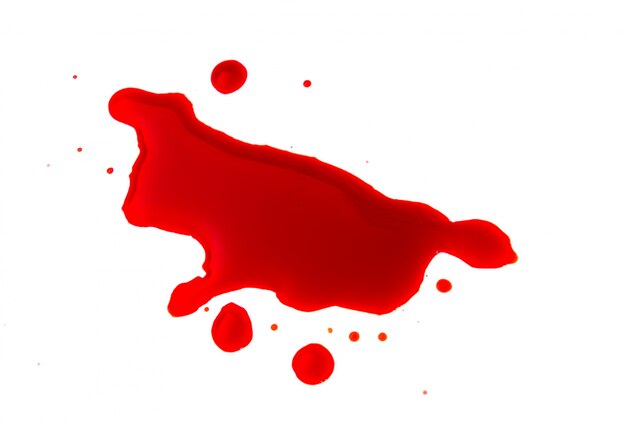 Halloween concept : Blood splatter on white background .