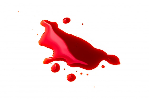 Halloween concept : blood splatter on white background .