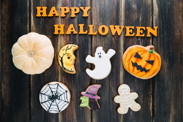 Halloween cookies and pumpkin