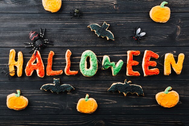 Halloween cookies with decorations 