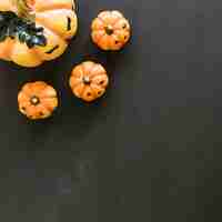 Free photo halloween decoration with top view of pumpkins