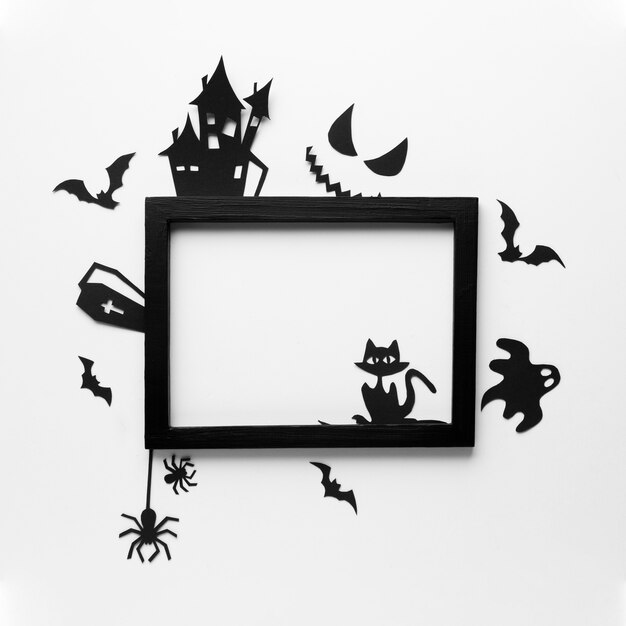 Halloween evil party elements with frame