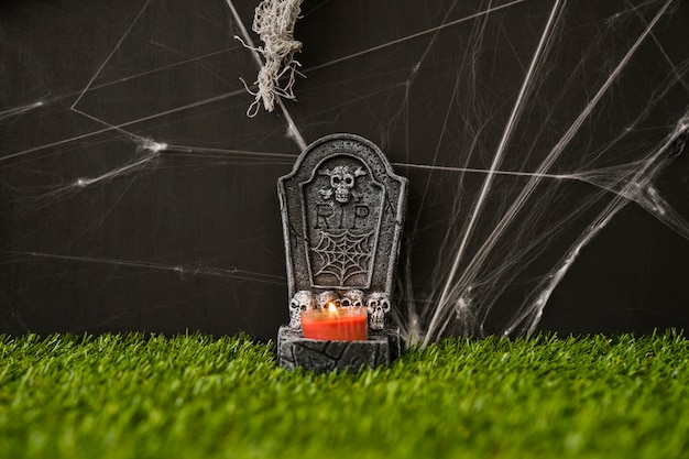 Halloween graveyard on grass