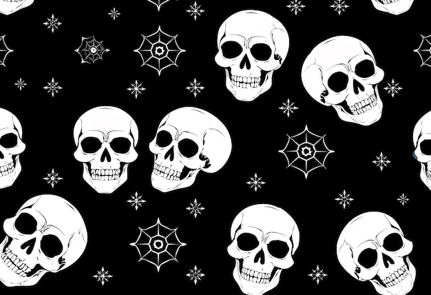 Free Photo halloween skull pattern illustration