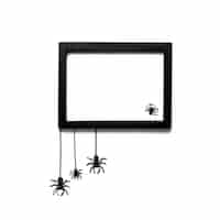 Free photo halloween spiders with mock-up frame