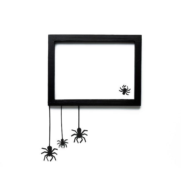 Halloween spiders with mock-up frame