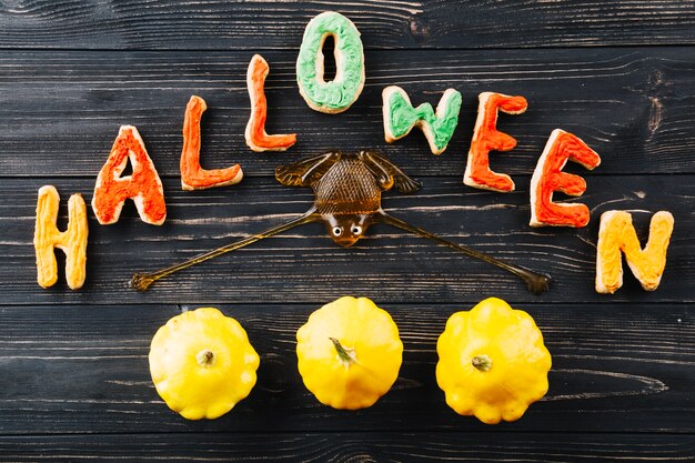 Halloween sweets with pumpkins