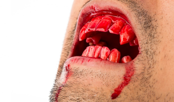 Free Photo halloween vampire on white background