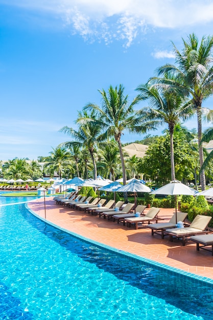 Hammocks near a pool