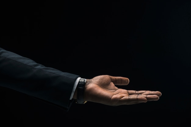 Hand of black businessman