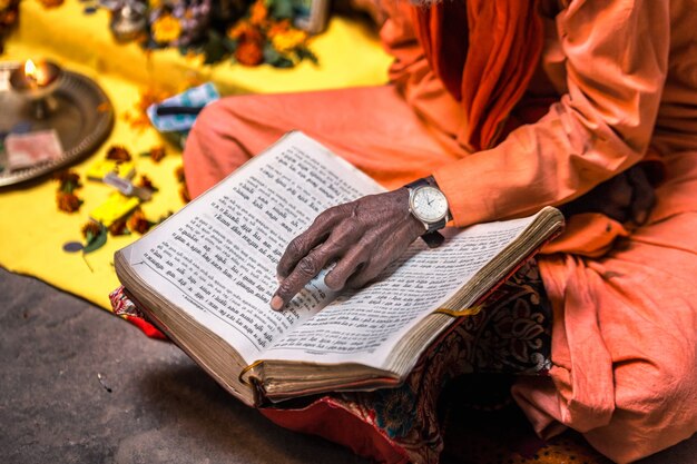 Hand on a book