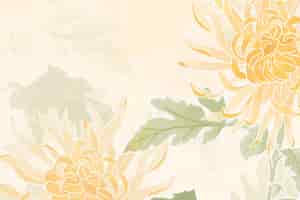 Free photo hand-drawn chrysanthemum floral background