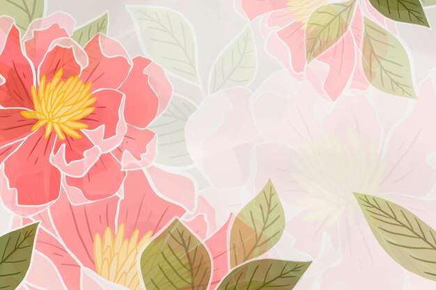 Hand drawn rose floral background