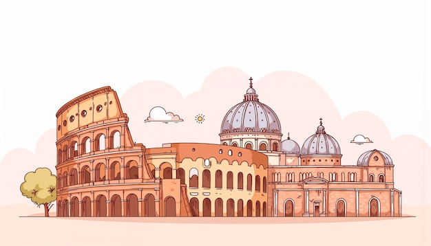 hand drawn skylines illustration