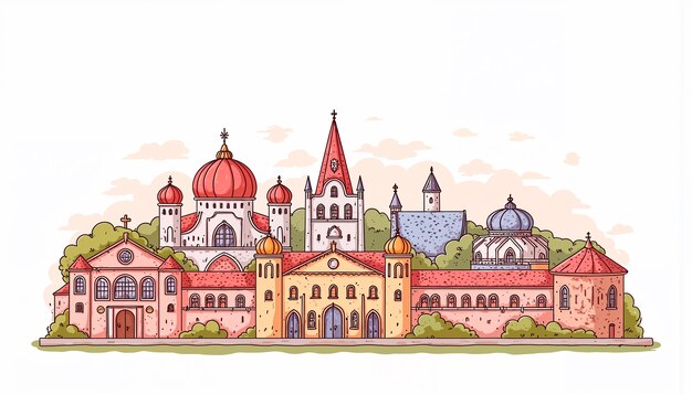 hand drawn skylines illustration