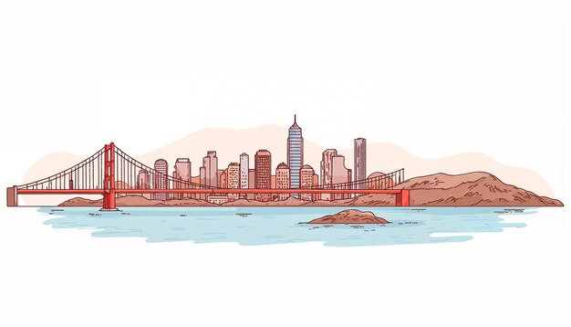 hand drawn skylines illustration