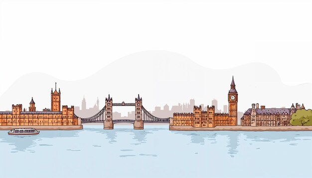 hand drawn skylines illustration