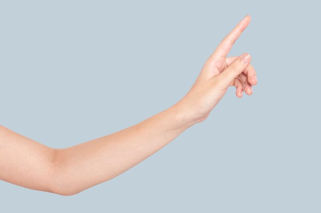 Hand gesture pointing on an invisible screen