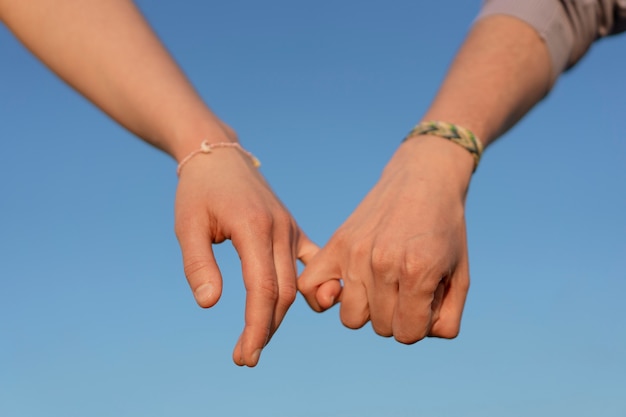 Hand gestures representing friendship