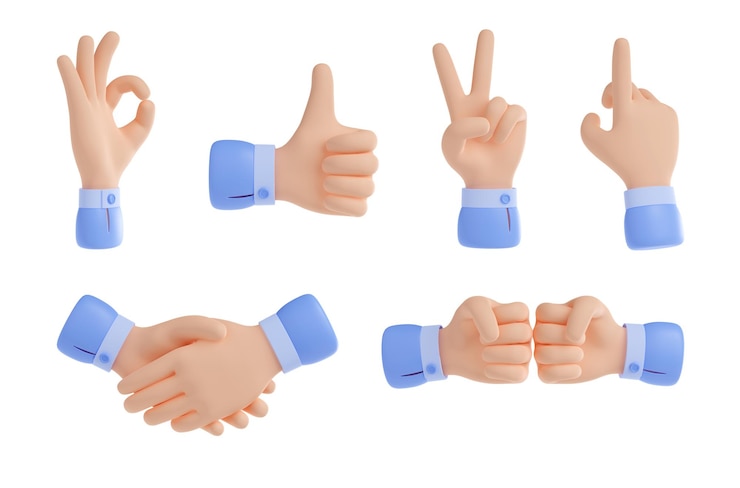 Free Photo hand gestures thumb up handshake and fists bump