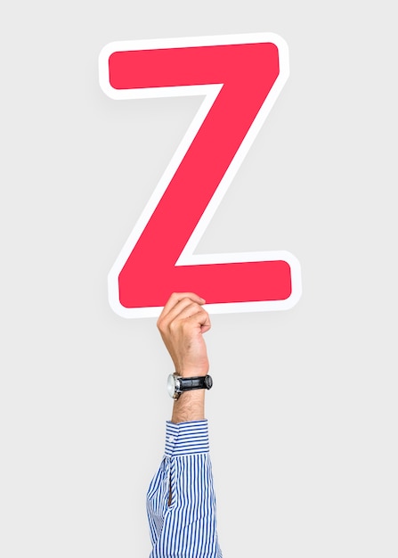 Free photo hand holding letter z sign