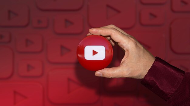 Free Photo Woman Holding A Youtube Icon