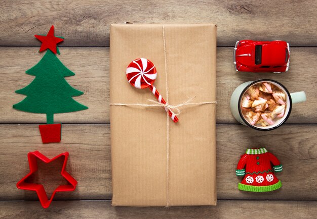 hand made wrapped gift and decorations