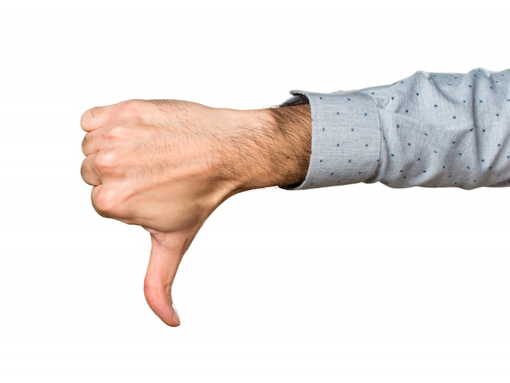 Free Photo hand of man making bad signal