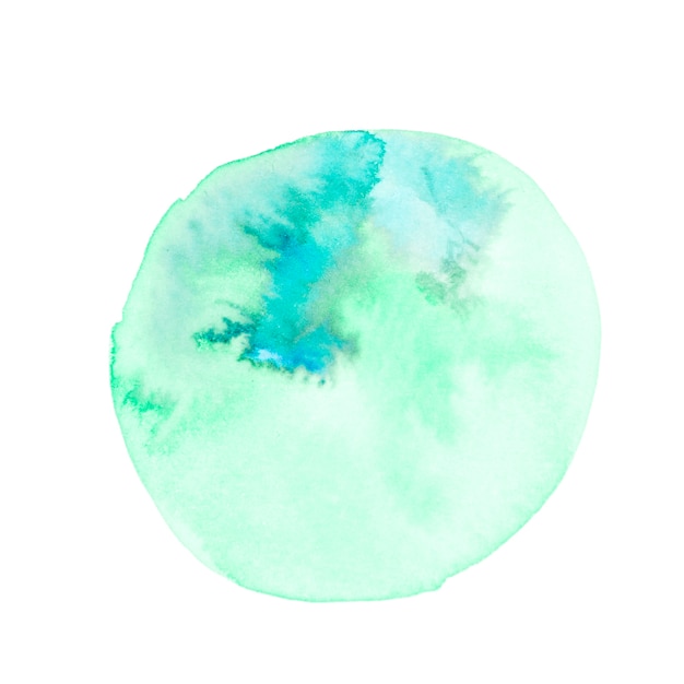 Hand painted brush stroke circle on white background