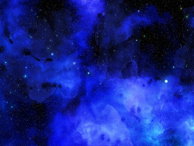 Free photo hand painted watercolour space background with nebula and stars