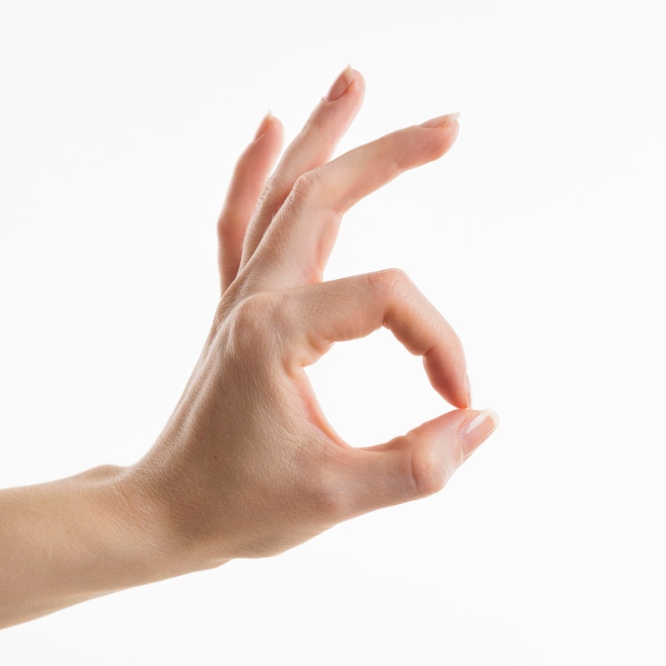 Free Photo hand showing ok sign