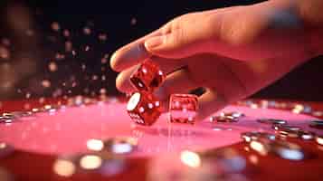 Free photo hand throwing dice luck concept