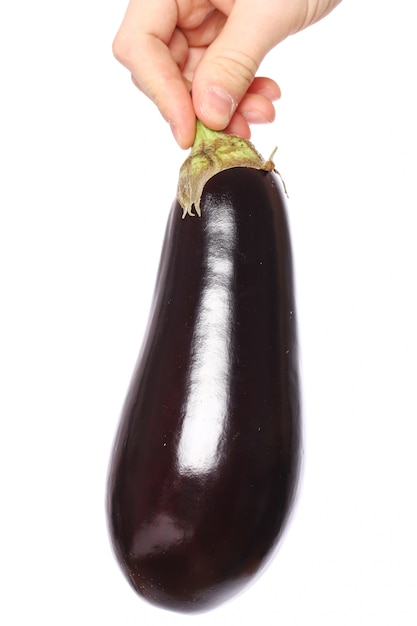 Free photo hand with eggplant