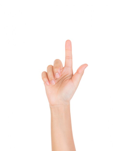 Hand with raised index finger