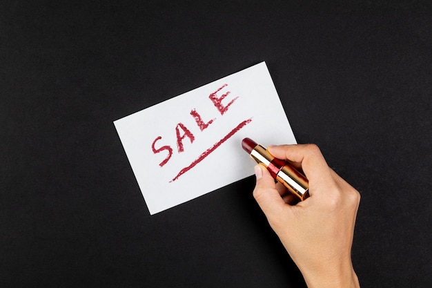 Hand writing sale  with red lipstick